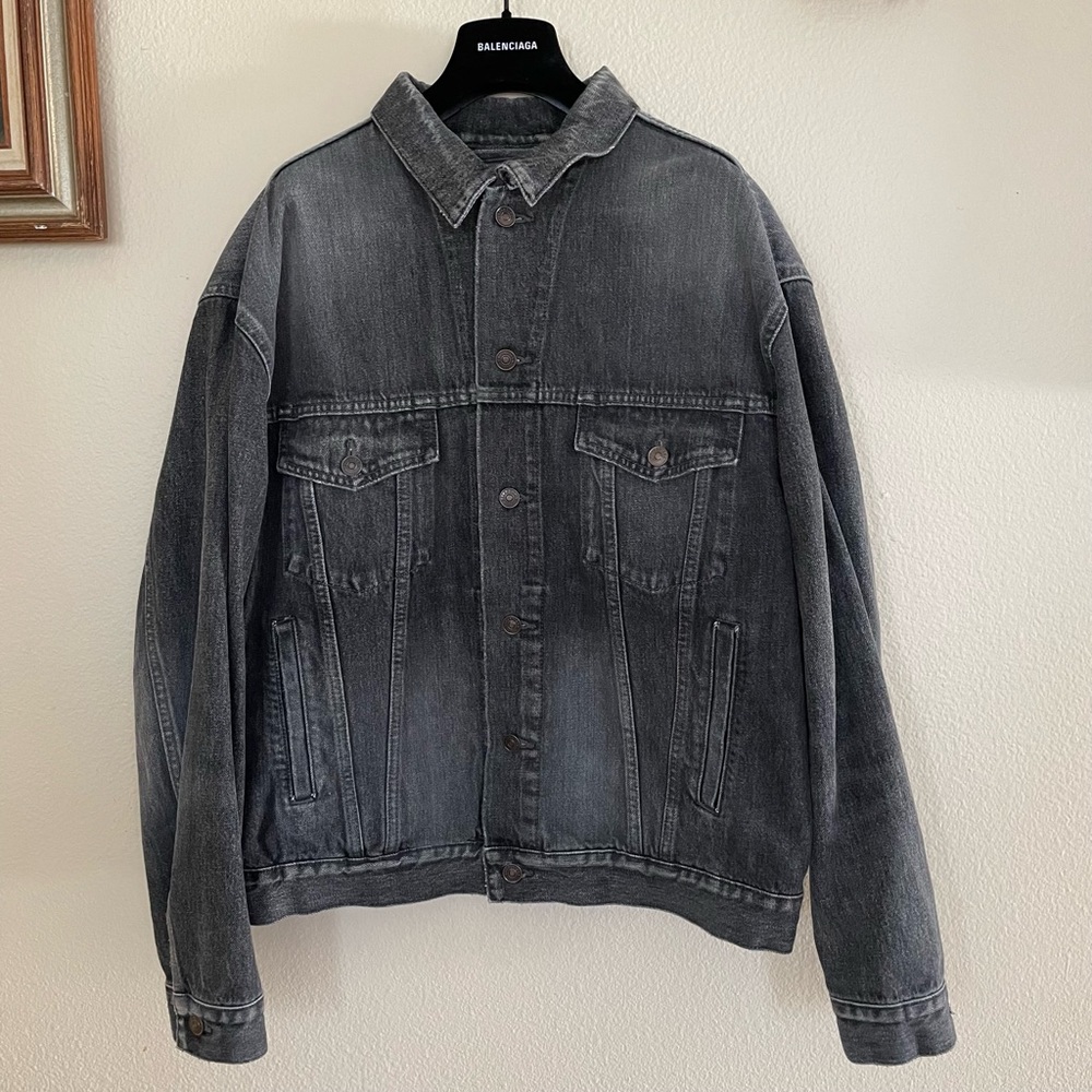 Balenciaga Logo Denim Jacket, Authentic